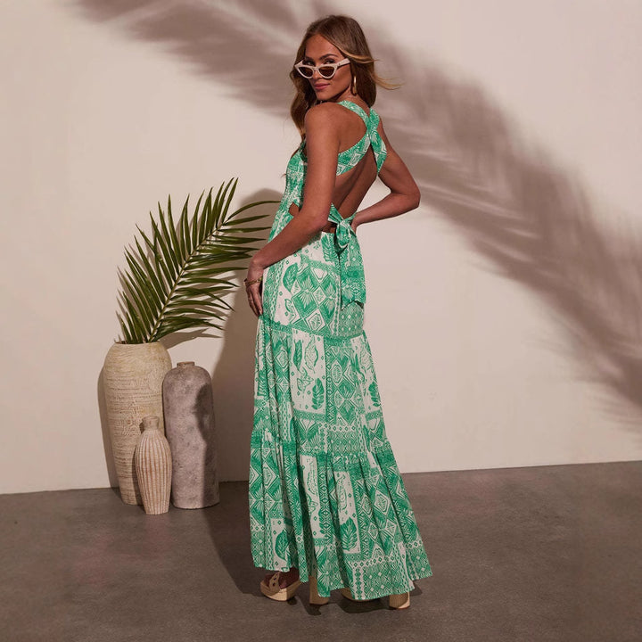 Damen Maxikleid mit fröhlichem Blumendesign und luftiger Passform Drune