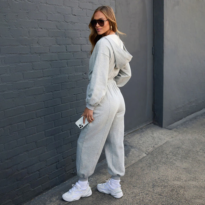 Damen Jumpsuit mit tiefem V-Ausschnitt und lockerer Passform Drune