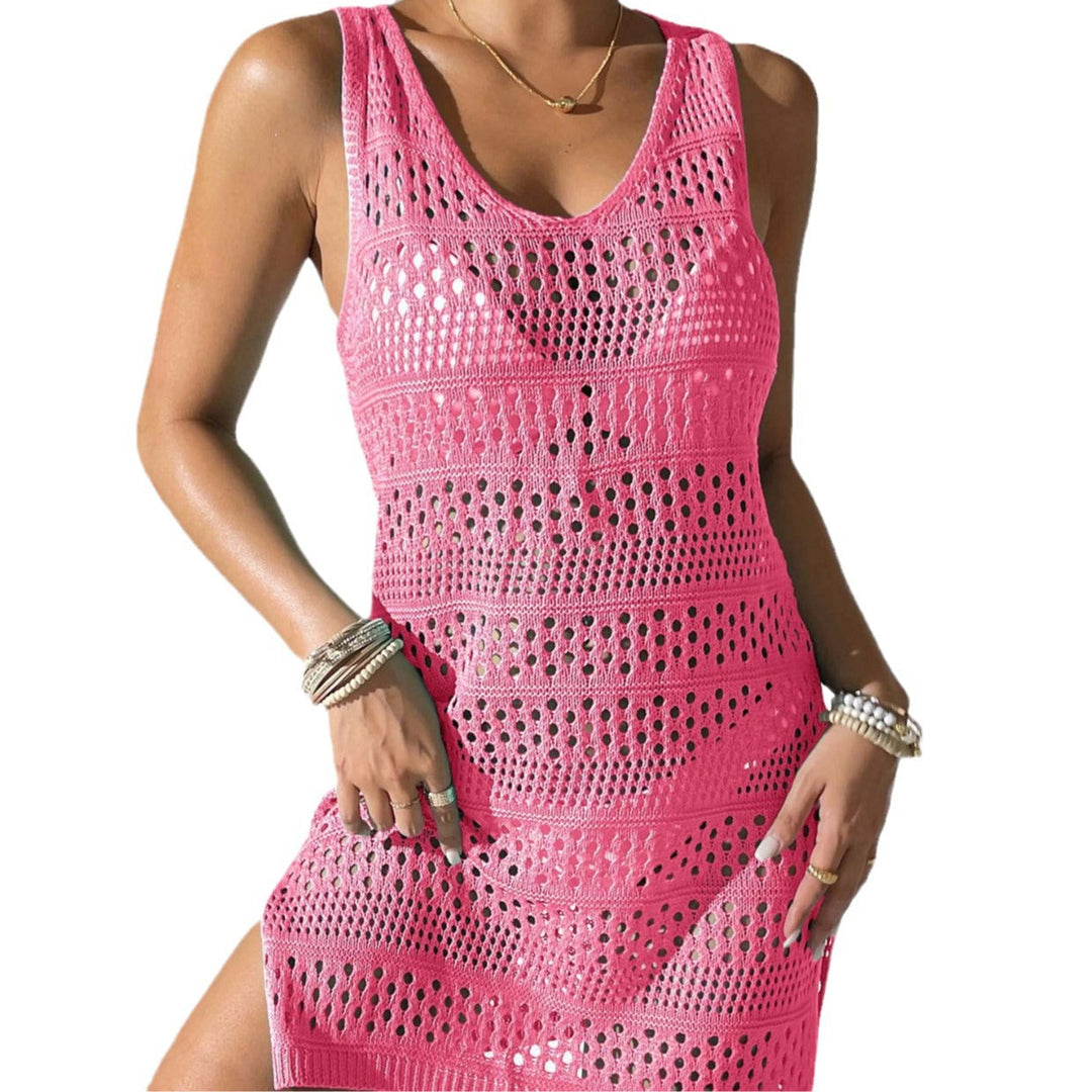 Damen eleganter Häkel-Strandsarong mit modischem Lochmuster Drune
