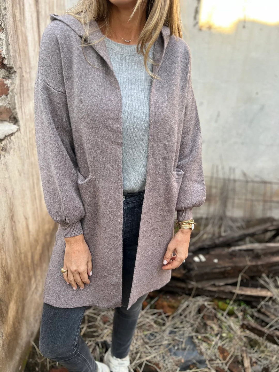 Drune | Wollene Taschenkapuzenmitteljacke
