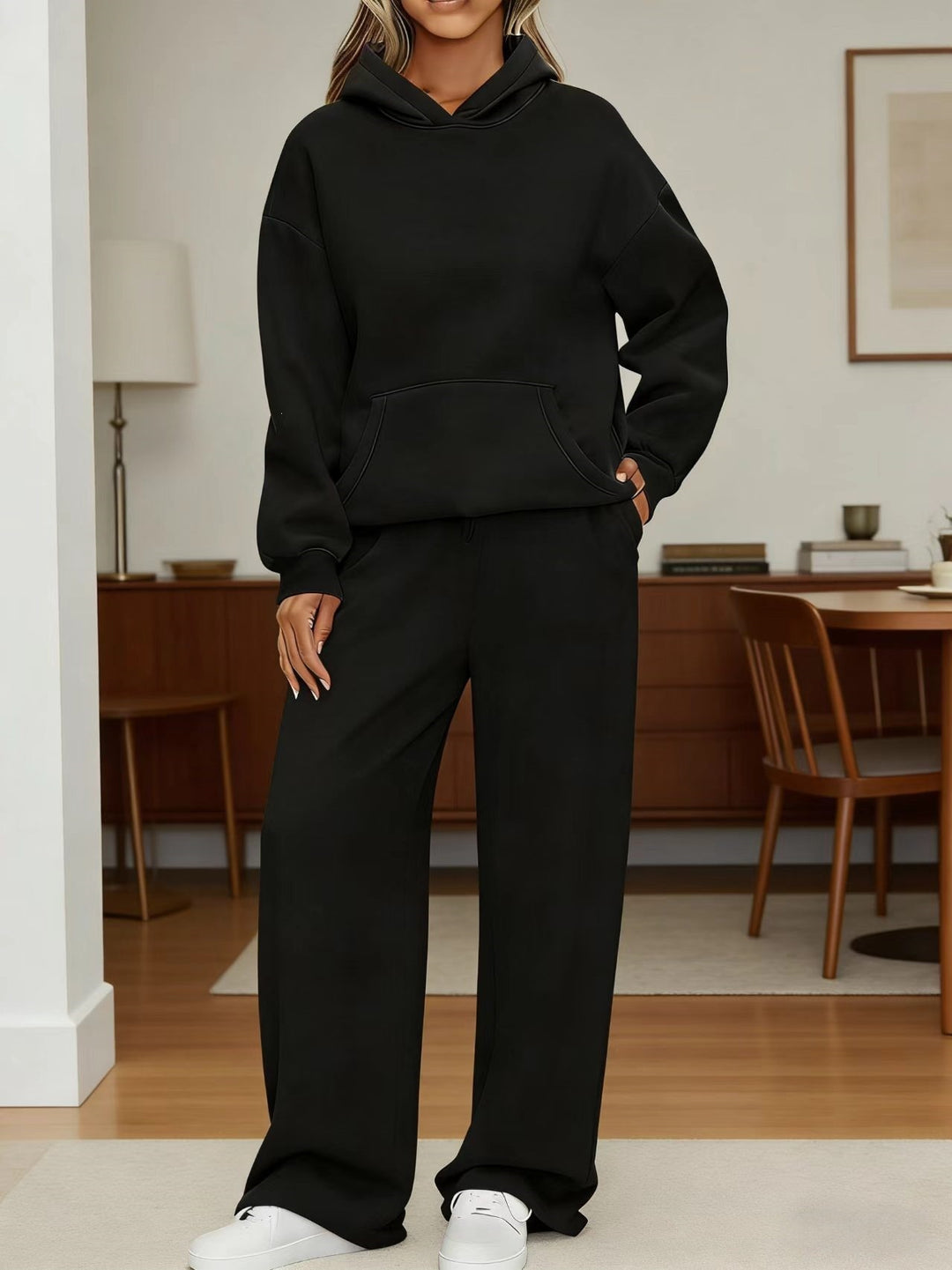 Damen nan kuscheliges Oversize Hoodie und weite Jogginghose Set Drune