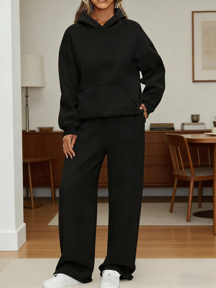 Damen nan kuscheliges Oversize Hoodie und weite Jogginghose Set Drune