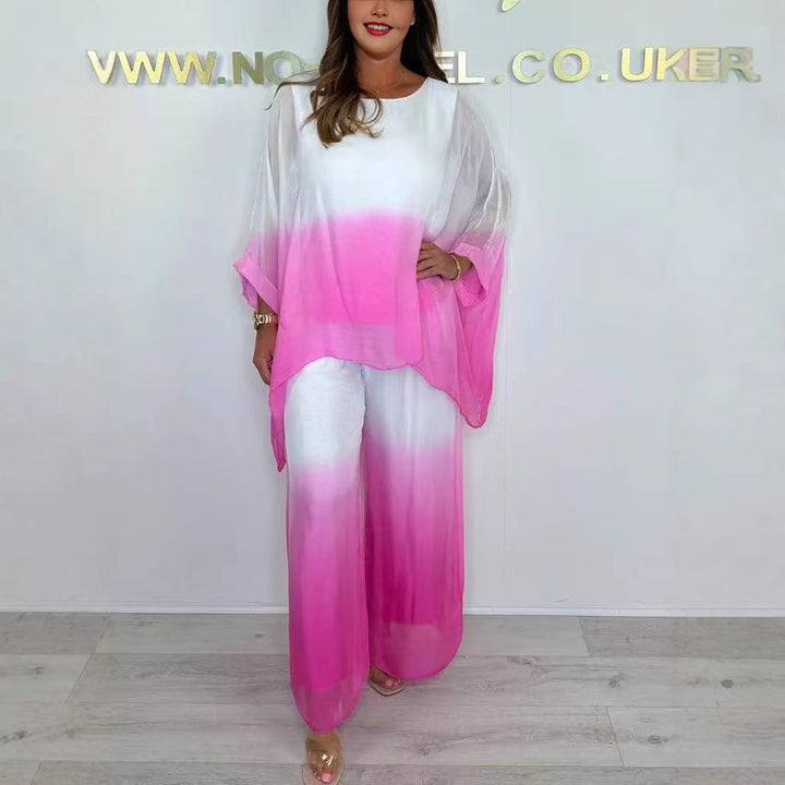 Damen Set aus weichem, fließendem Material mit modischem Ombre-Effekt Drune