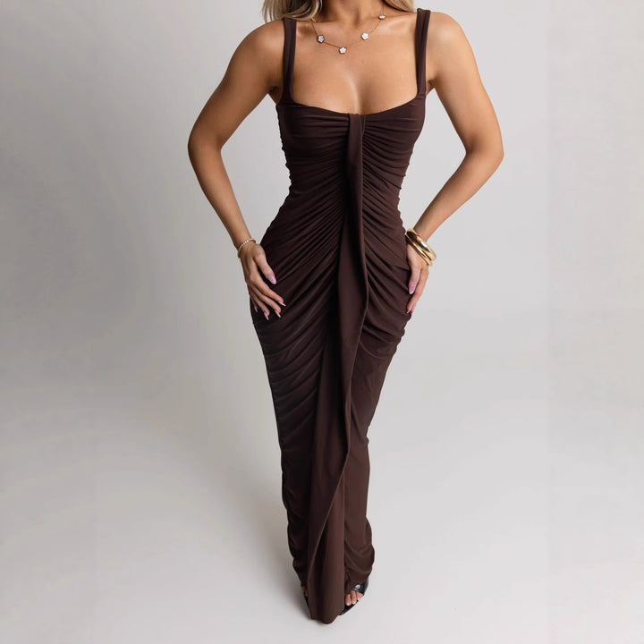 Damen Elegantes, figurbetontes Abendkleid mit gerafftem Detail Drune
