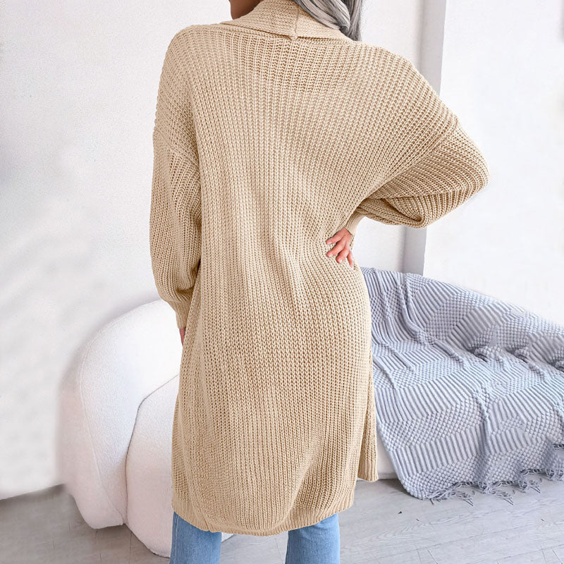 Drune | Einfarbige Strickjacke Für Elegante Outfits