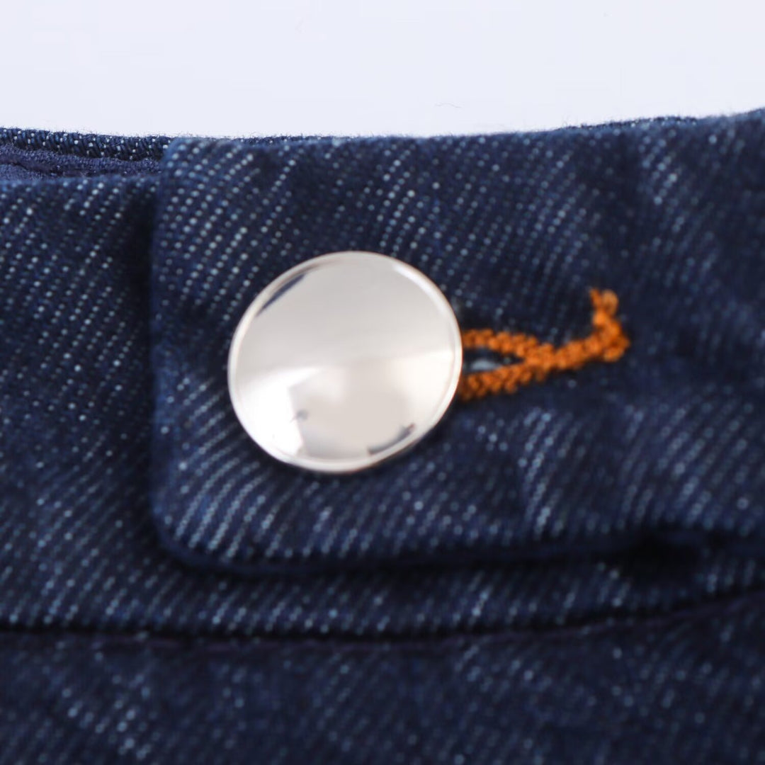 Damen weite Jeanshose mit eleganter Taillierung und seitlichen Eingrifftaschen Drune