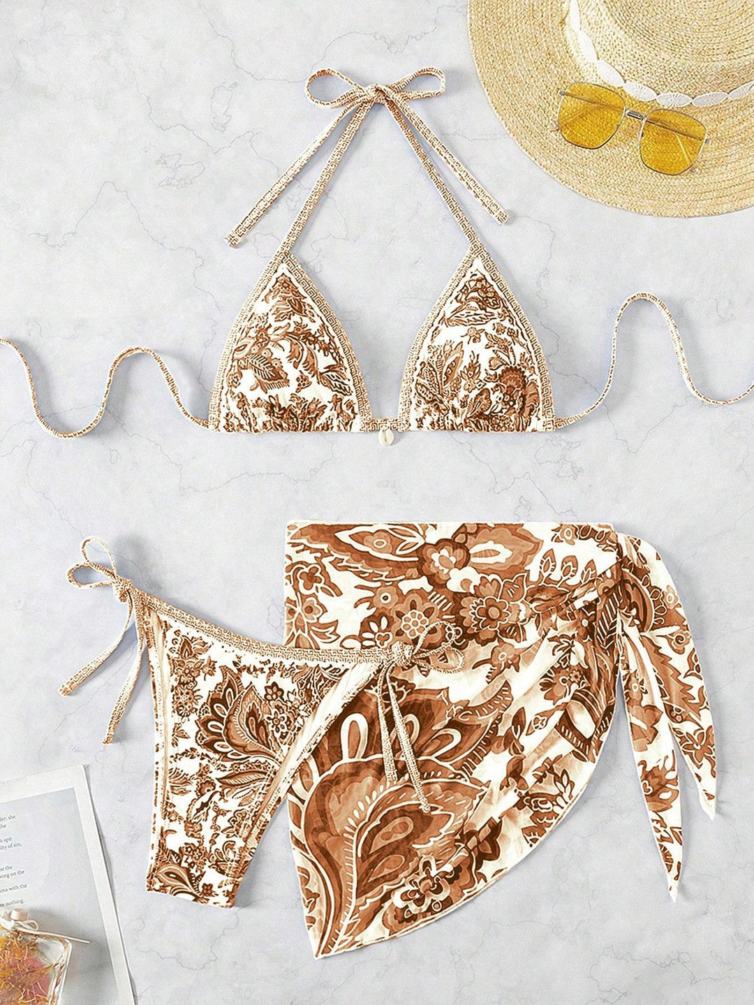 Damen Triangel-Bikini-Set mit elegantem Wickelrock Drune