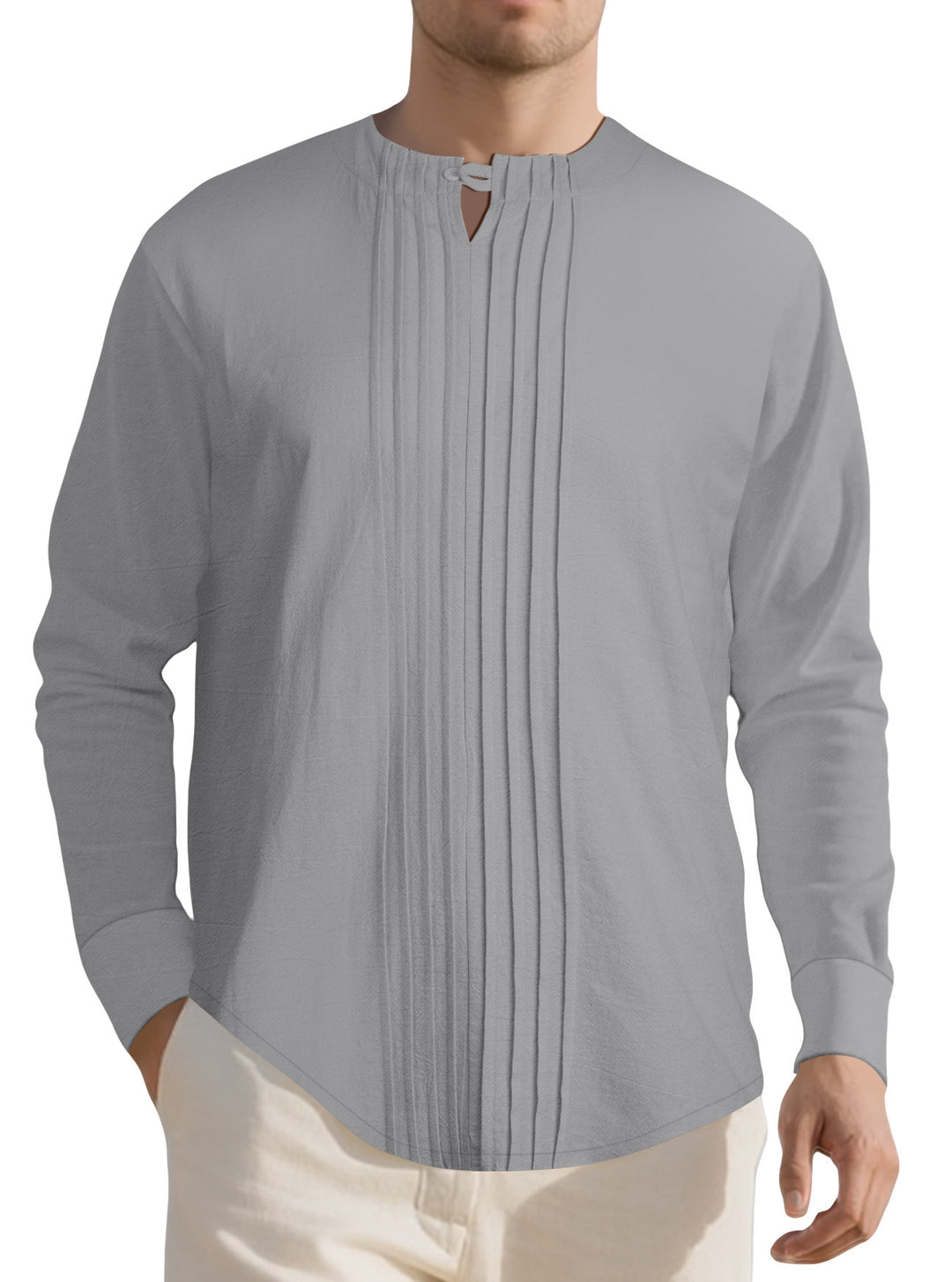 Herren Elegantes Langarmhemd mit strukturiertem Design Drune