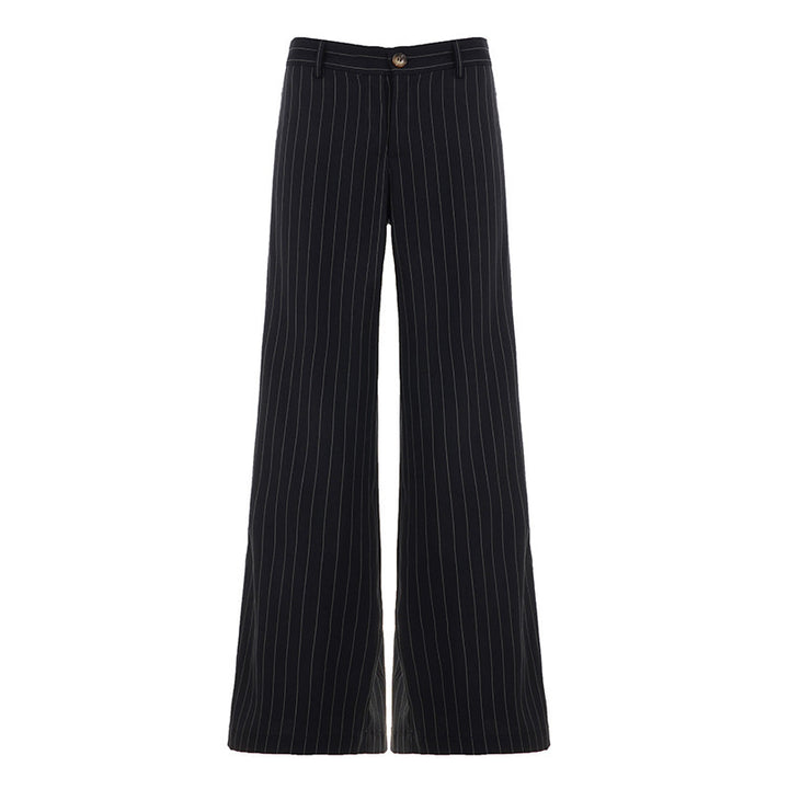 Damen Elegante weite Anzughose mit feinen Streifen Drune