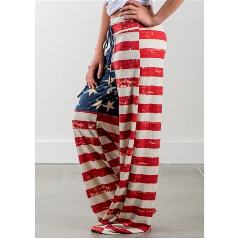 Damen Freizeit-Hose mit Flaggenmotiv und lässigem Schnitt Drune