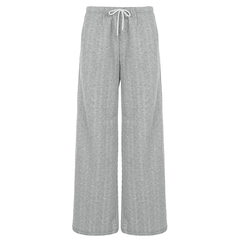 Damen bequeme weite Sweatpants mit elastischem Bund und Kordelzug Drune