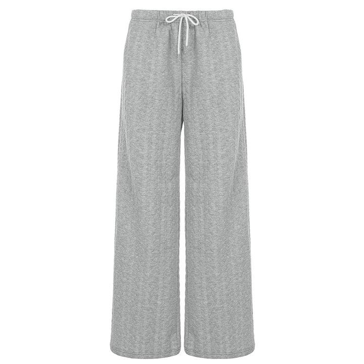 Damen bequeme weite Sweatpants mit elastischem Bund und Kordelzug Drune