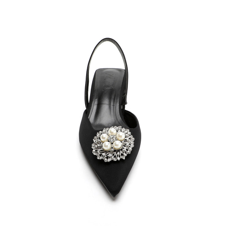 Damen Sling-Pumps mit elegantem Perlenschmuck und bequemer Laufsohle Drune