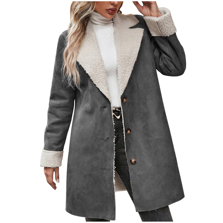 Damen kuscheliger Oversized-Mantel mit schickem Kragen Drune
