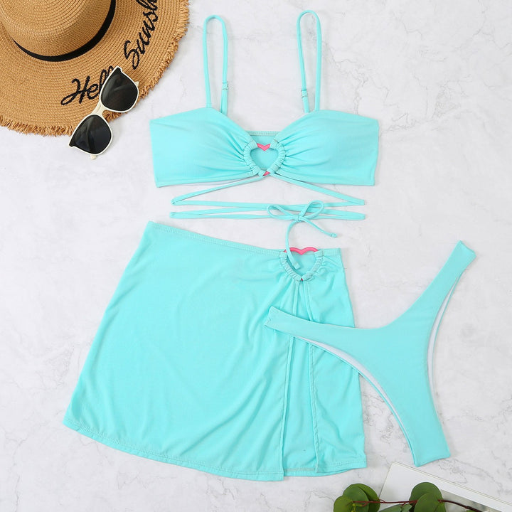 Damen Bikini-Set mit elegantem Knopf-Detail und hohem Beinausschnitt Drune