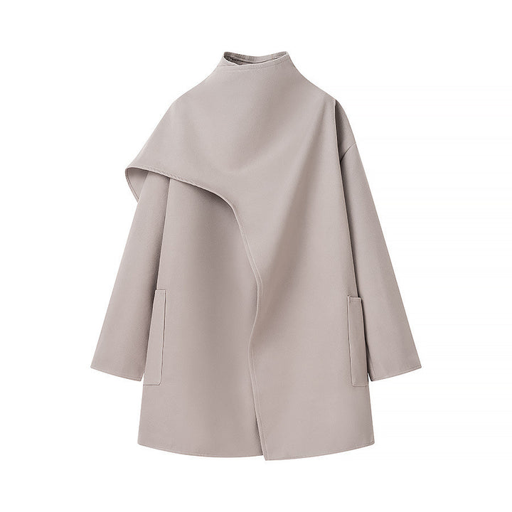 Damen Modische Überjacke mit asymmetrischem Schnitt und praktischen Taschen Drune