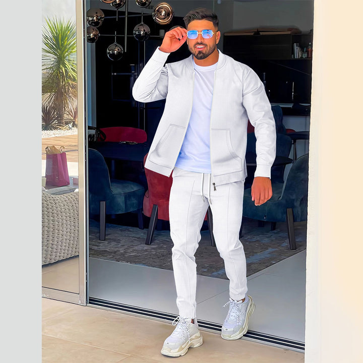 Herren modisches Athleisure Set mit strukturiertem Design und elastischem Bund Drune