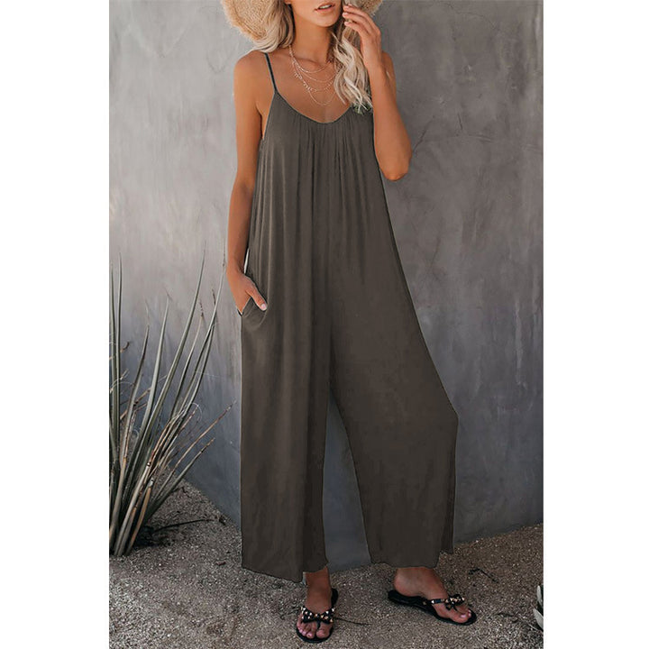 Damen Lässiger Jumpsuit mit weit geschnittenen Beinen und praktischen Taschen Drune