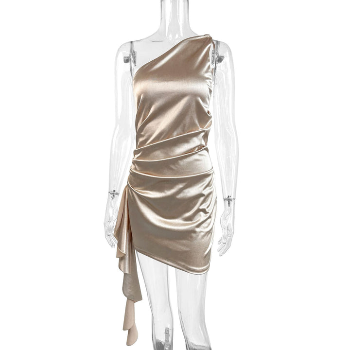Damen Cocktailkleid mit asymmetrischem Schnitt und drapierten Details Drune