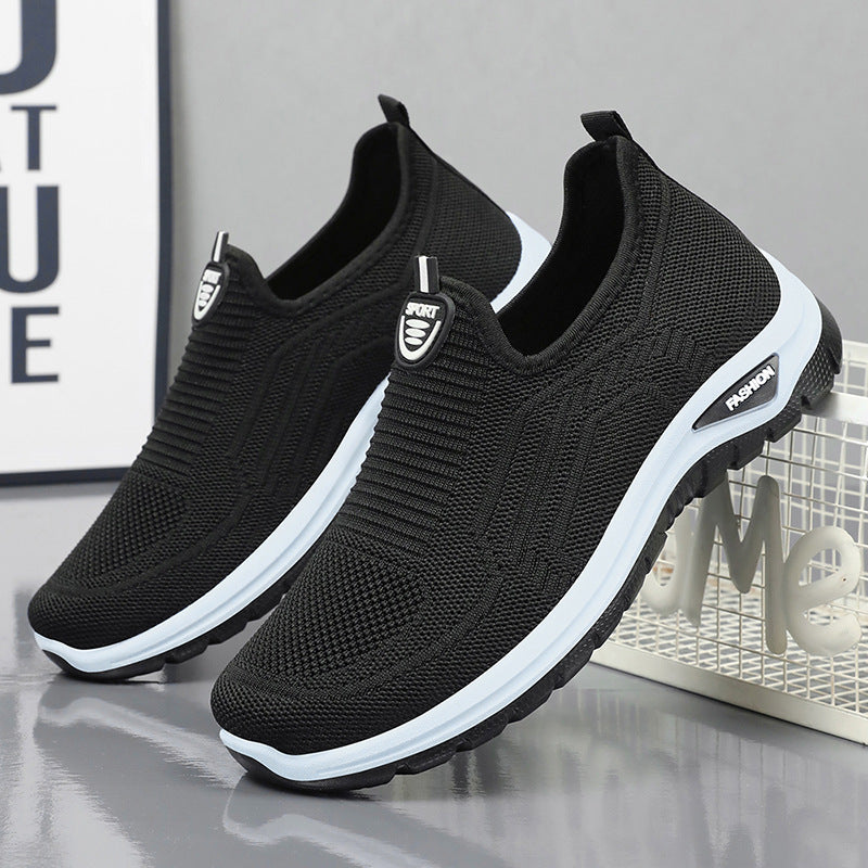 Herren Atmungsaktive Slip-On Sneakers mit flexiblem Strick-Obermaterial und dämpfender Sohle Drune