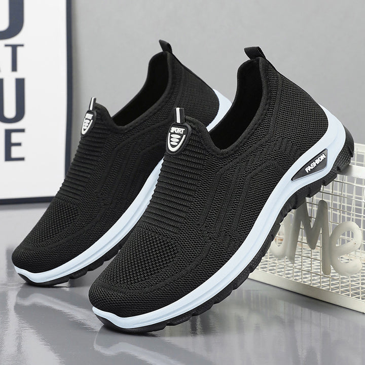 Herren Atmungsaktive Slip-On Sneakers mit flexiblem Strick-Obermaterial und dämpfender Sohle Drune