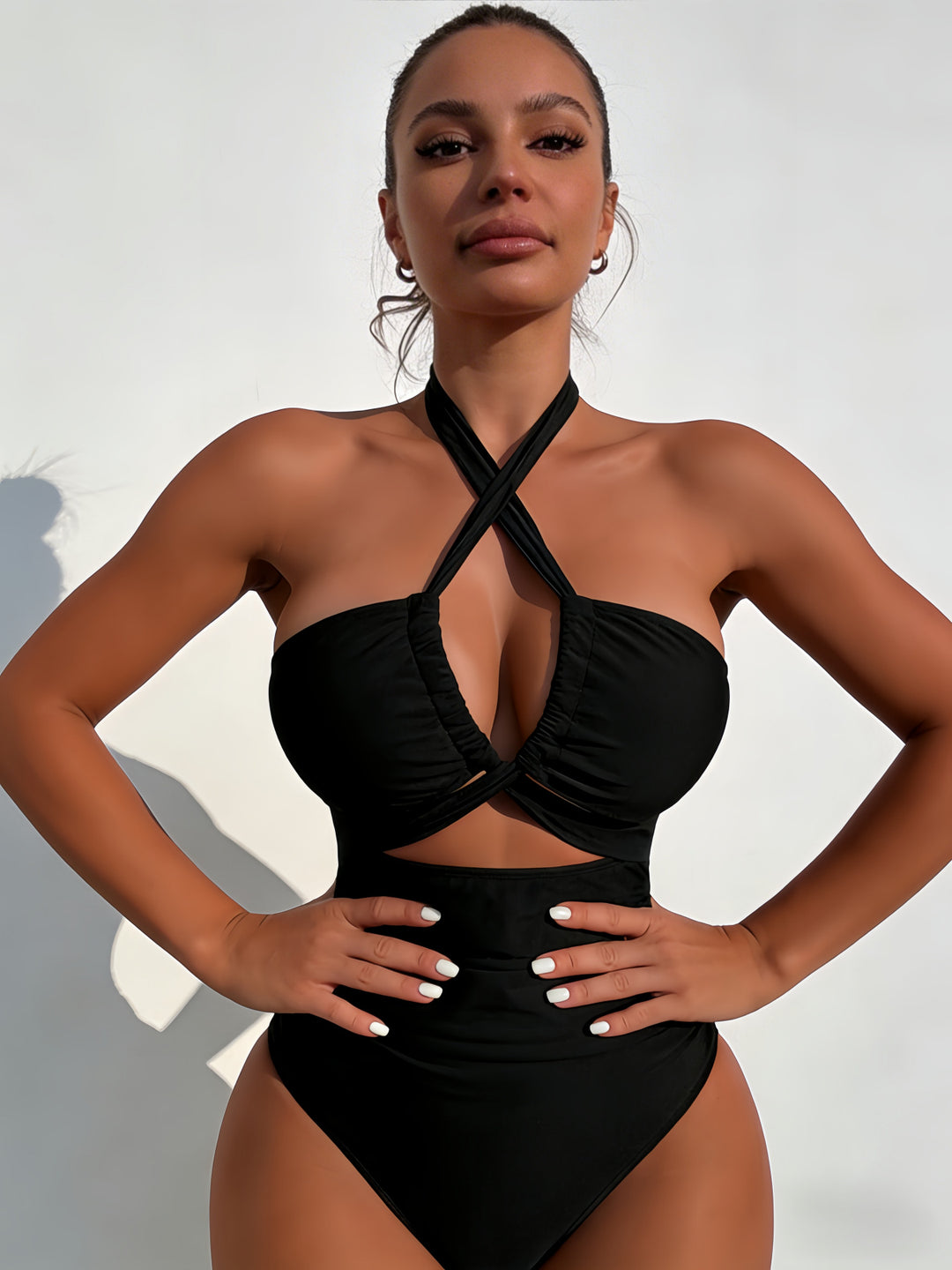Damen Einteiliger Badeanzug mit elegantem Knoten-Design Drune