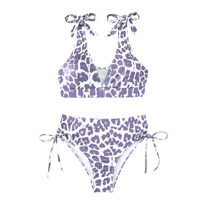 Damen Hochgeschnittenes Bikini-Set mit verspielten Rüschendetails Drune
