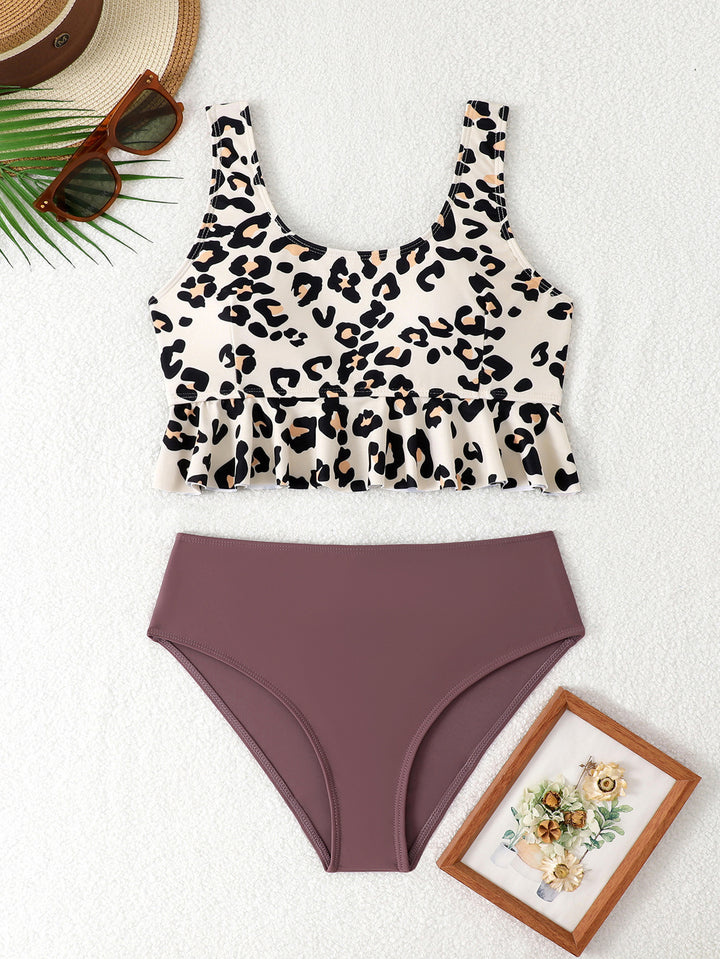 Damen Tankini-Set mit modischem Rüschendesign und hohem Schnitt Drune