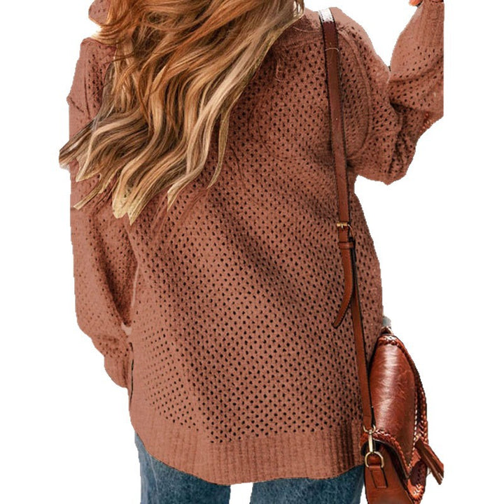 Damen Luftiger Strickpullover mit modernem Lochmuster Drune