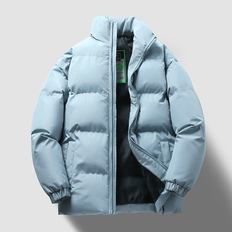 Unisex nan gesteppte Winterdaunenjacke mit hohem Stehkragen und elastischen Bündchen Drune