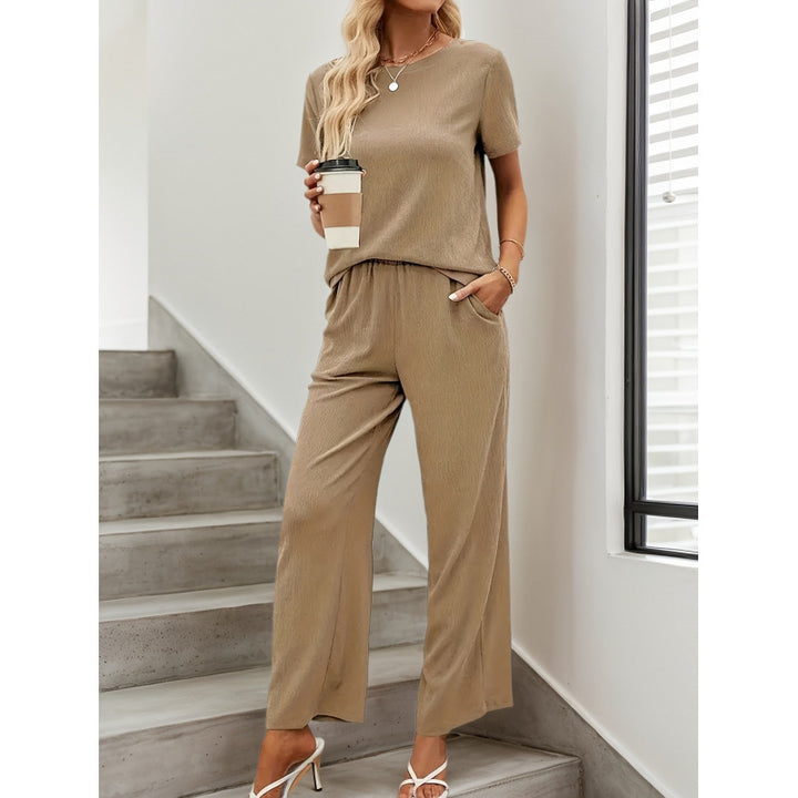 Damen Kurzarm-Overall mit Rüschendetails und Bindegürtel Drune