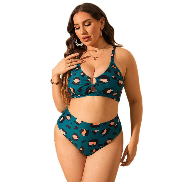 Damen Hochtailliertes Bikini-Set mit modischem Leoprint Drune