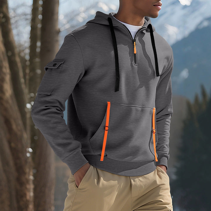 Herren Sportlicher Kapuzenpullover mit stylischen Reißverschlusstaschen Drune