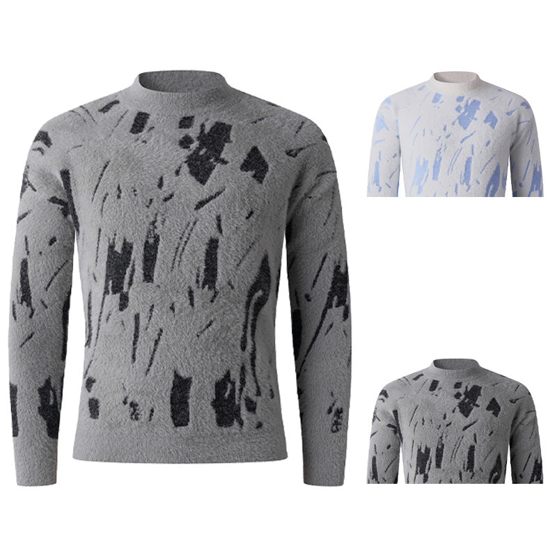 Damen modischer Pullover mit strukturiertem Muster und hohen Kragen Drune