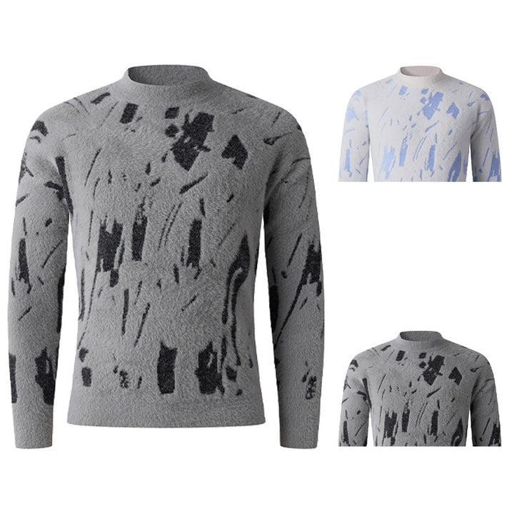 Damen modischer Pullover mit strukturiertem Muster und hohen Kragen Drune