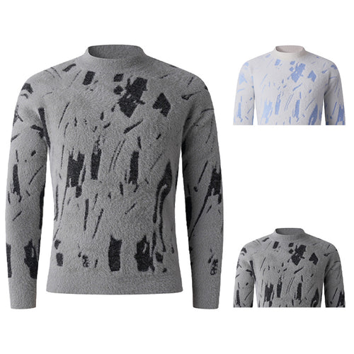Damen modischer Pullover mit strukturiertem Muster und hohen Kragen Drune