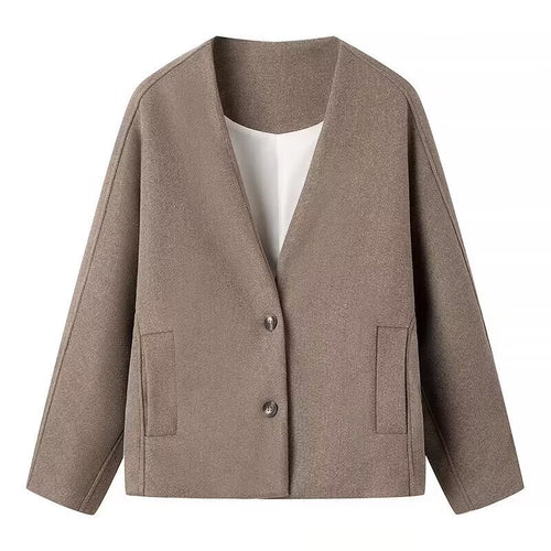 Damen elegante Blazerjacke mit Klassischem Schnitt und Praktischen Taschen Drune