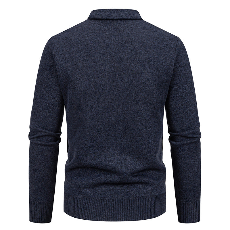 Herren nan feiner Rauten-Strickcardigan mit V-Ausschnitt, Knopfleiste und Eingriffstaschen Drune