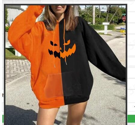Damen Kapuzenpullover mit fröhlichem Halloween-Motiv Drune