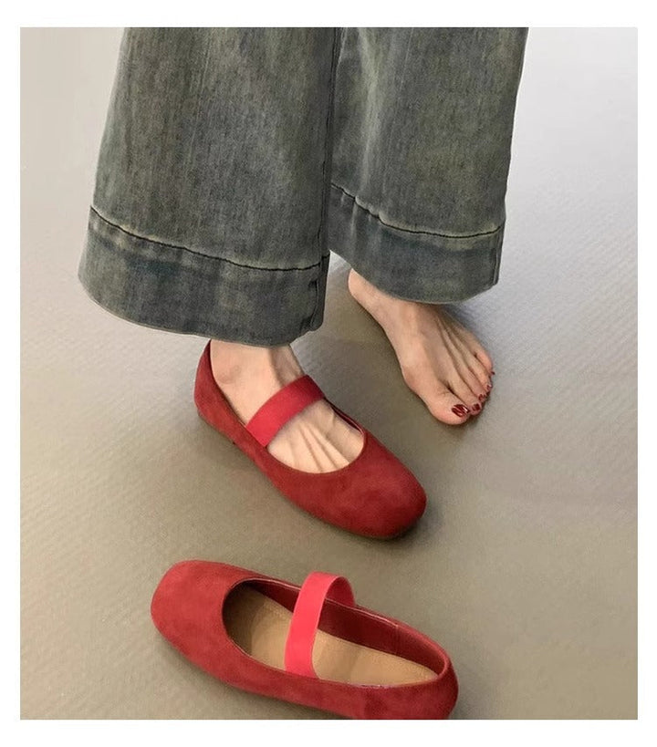 Damen Ballerinas mit komfortablem Riemen und weichem Obermaterial Drune