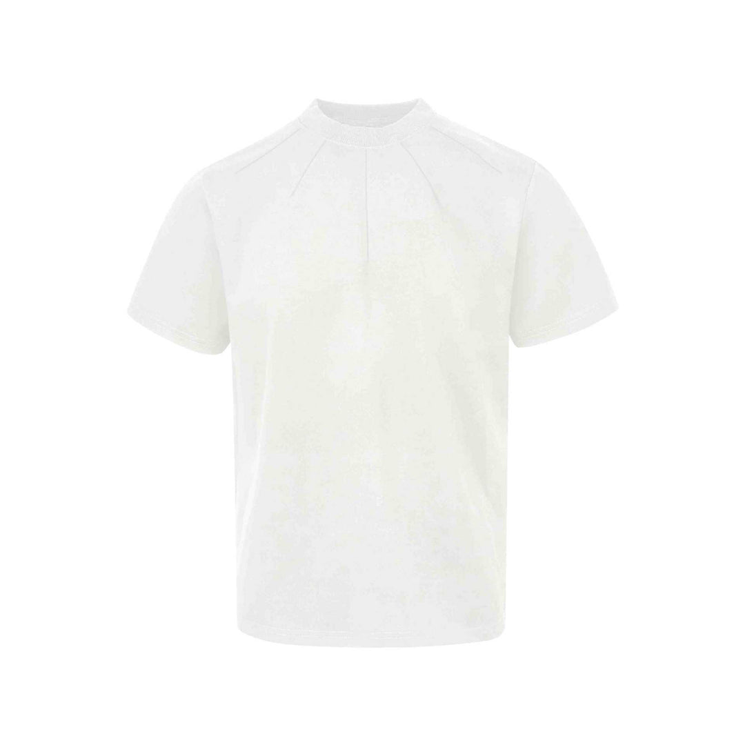 Herren modernes T-Shirt mit hohem Kragen und strukturierter Verarbeitung Drune