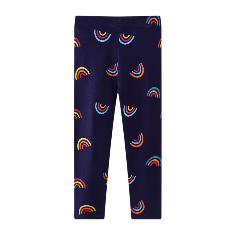 Mädchen Leggings mit buntem Regenbogenmotiv Drune
