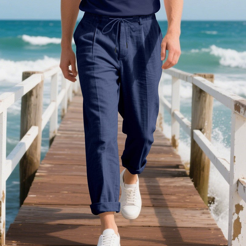 Herren lässige Sommerhose mit elastischem Bund und atmungsaktivem Material Drune
