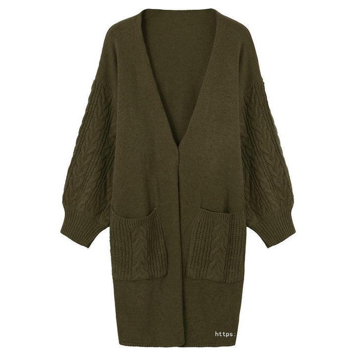 Damen gemütliche Strickjacke mit Taschen Drune