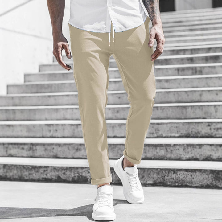 Herren Sportliche Chino-Hose mit flexiblem Bund und modernen Details Drune