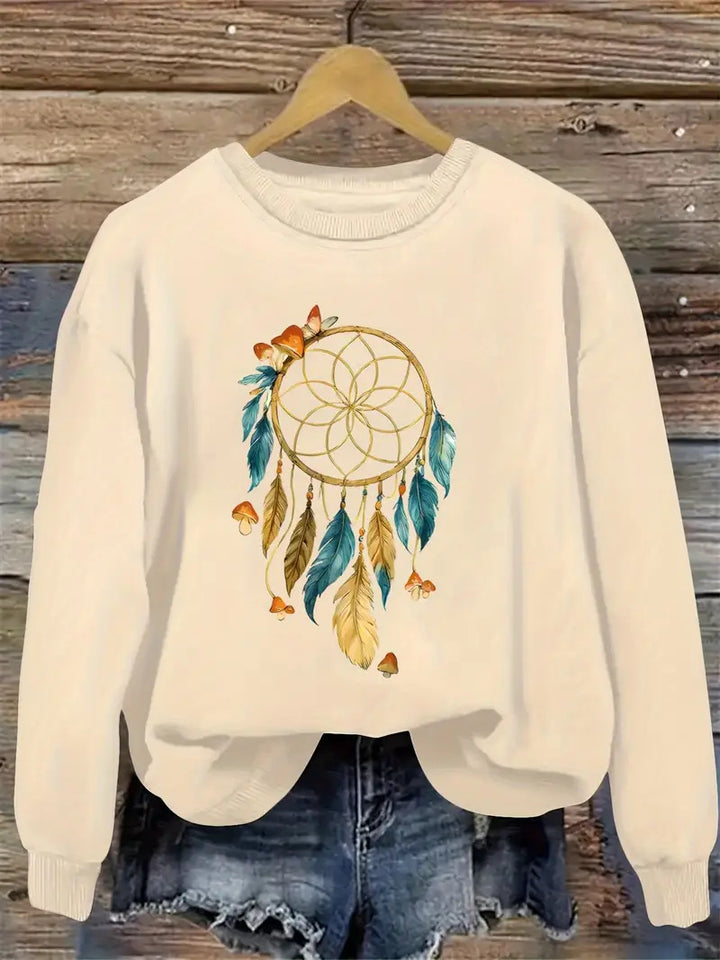 Damen Sweatshirt mit kunstvollem Traumfänger-Design Drune