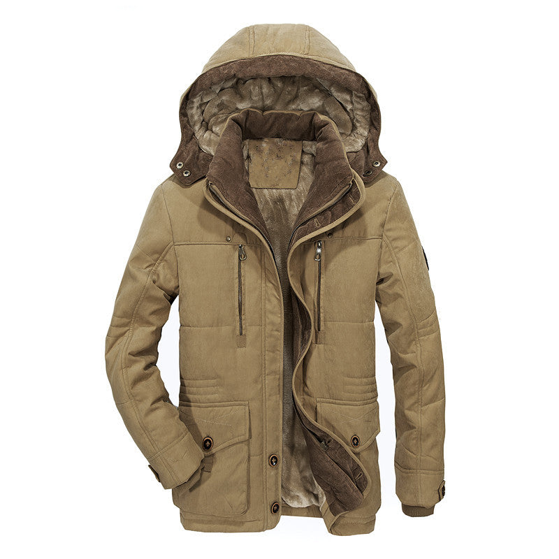 Herren multifunktionale Winterjacke mit gefüttertem Kapuzenkragen Drune