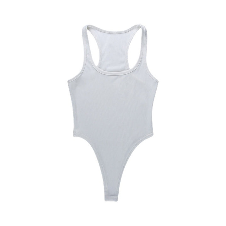 Damen hochgeschnittenes Body aus Rippenjersey mit breiten Trägern Drune