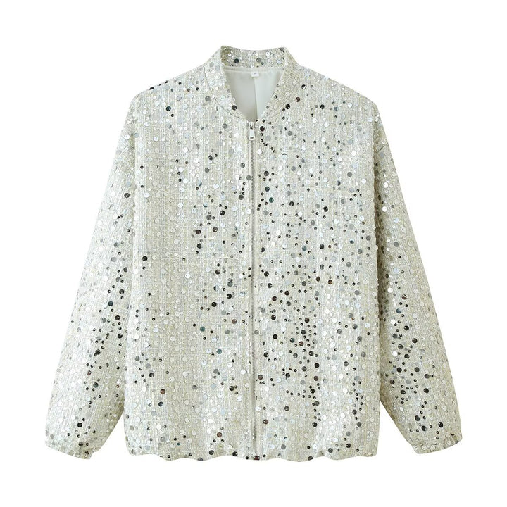 Damen Glitzernde Bomberjacke Drune