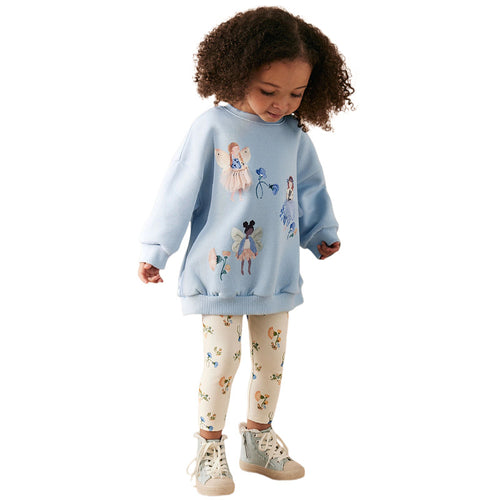 Mädchen Leggings mit buntem Blumenmuster Drune